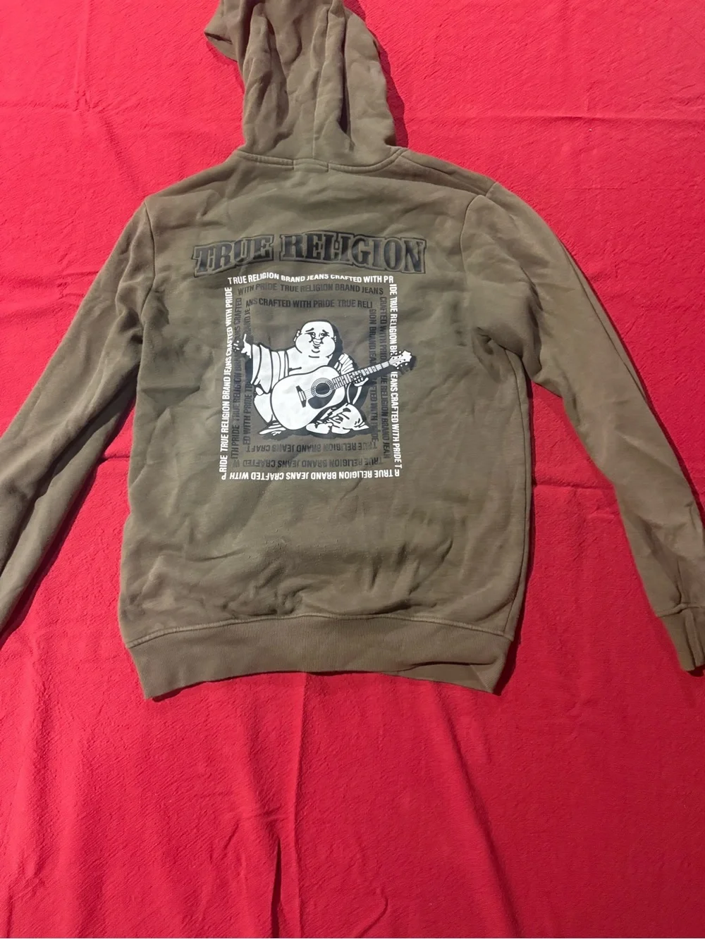 True Religion Olive Green Zip-Up Hoodie